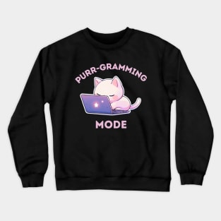 Purr-gramming Mode - Kawaii Cat Crewneck Sweatshirt